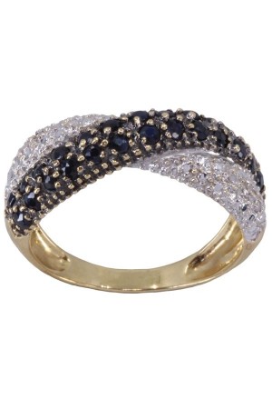 BAGUE MODERNE SAPHIRS ET DIAMANTS