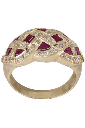 BAGUE RUBIS ET DIAMANTS