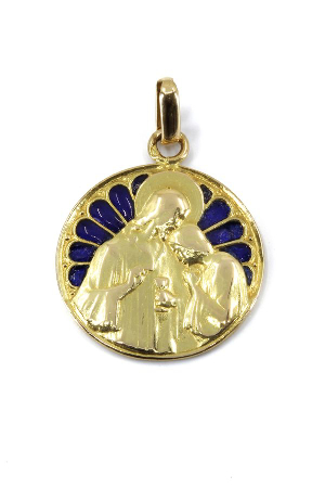 Medaille-vierge-ancienne-email-or-18k-occasion-9106