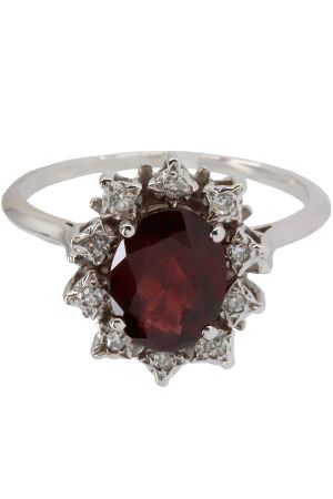 Bague-marguerite-grenat-diamants-or-18k-occasion-10915