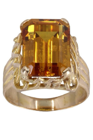 BAGUE ANCIENNE SAPHIR JAUNE