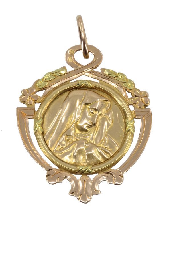Medaille-vierge-ancienne-or-18k-occasion-10997