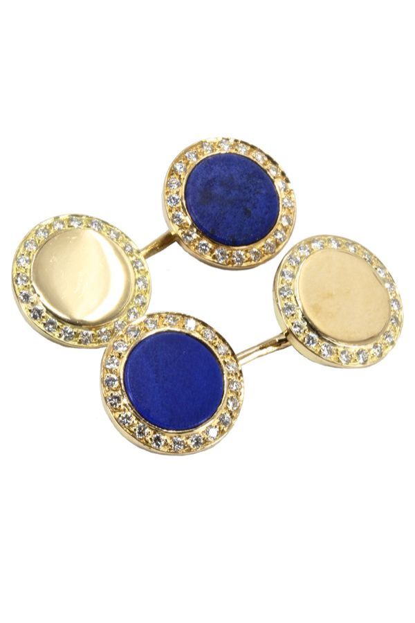 Boutons-de-manchettes-lapis-lazuli-diamants-or-18k-occasion-11111