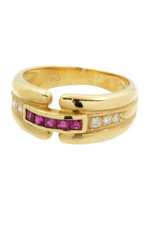 Bague-moderne-rubis-diamants-or-18k-occasion-6993