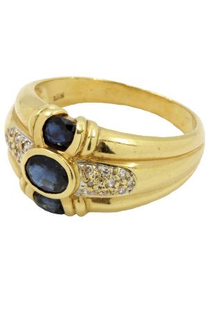 Bague-moderne-saphirs-diamants-or-18k-occasion-7003 copie