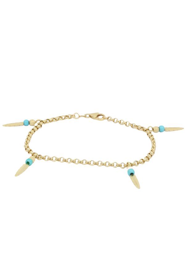 bracelet-turquoise-breloques-plumes-or-18k-occasion-3081