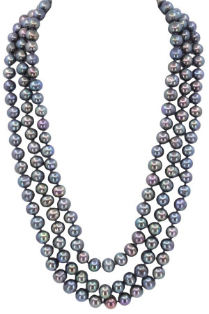 COLLIER DE PERLES NOIRES 3...
