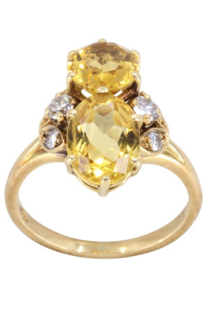 BAGUE MODERNE CITRINES ET...