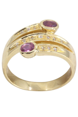 BAGUE MODERNE RUBIS ET...