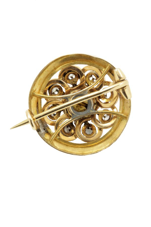 Broche-ancienne-Napoleon-III-perle-diamants-or-18k-occasion-7394