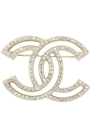 broche-double-c-chanel-strass-metal-dore-occasion-5265