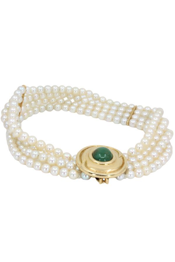bracelet-4-rangs-emeraude-perles-or-18k-occasion-5344