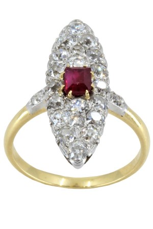 MARQUISE RUBIS ET DIAMANTS