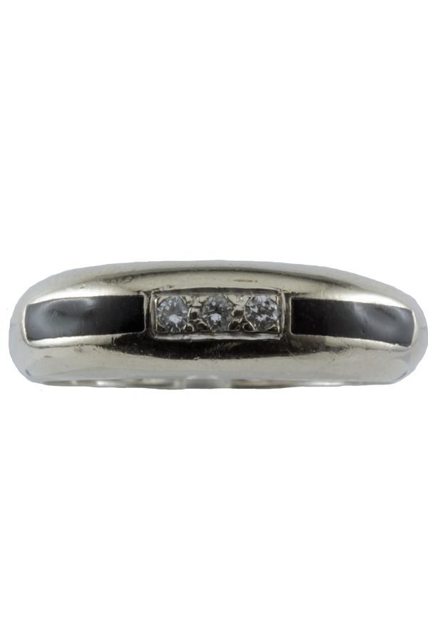Bague-moderne-diamant-onyx-or 18k-occasion-5134