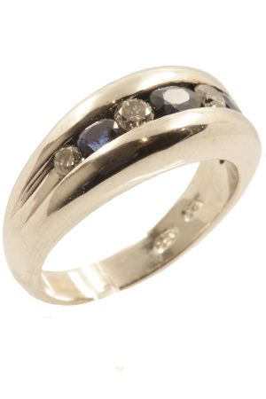Bague-moderne-saphirs-diamants-or-18k-occasion-5991