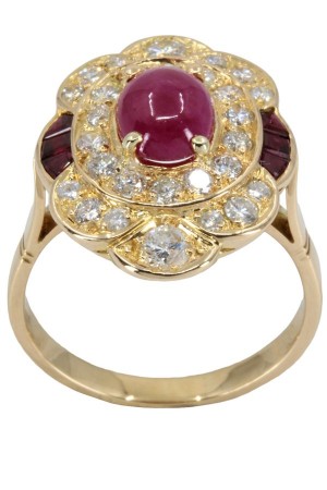 BAGUE MODERNE RUBIS ET DIAMANTS