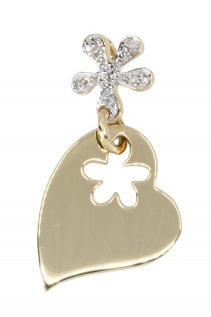 PENDENTIF COEUR DIAMANTS