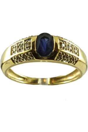 Bague-saphir et diamants-or 18k-occasion-5009