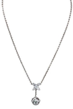 COLLIER LOUIS VUITTON PERLE DE TAHITI ET DIAMANTS