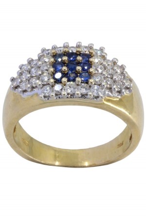 BAGUE PAVAGE SAPHIRS ET DIAMANTS