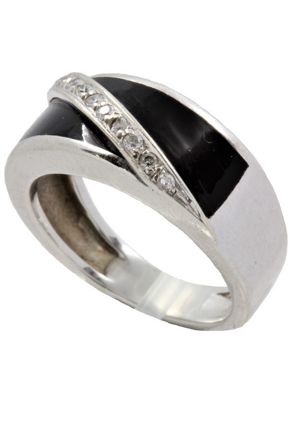 Bague-moderne-onyx-diamants-or-18k-occasion-8413