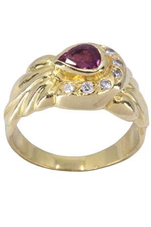 BAGUE MODERNE RUBIS ET...