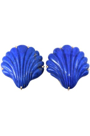 BOUCLES D'OREILLES COQUILLAGES LAPIS LAZULI