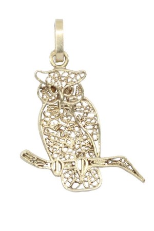 PENDENTIF ANCIEN CHOUETTE FILIGRANE