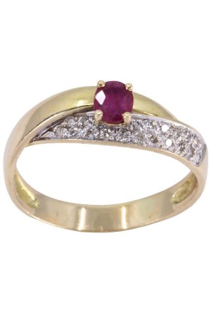 BAGUE MODERNE RUBIS ET...