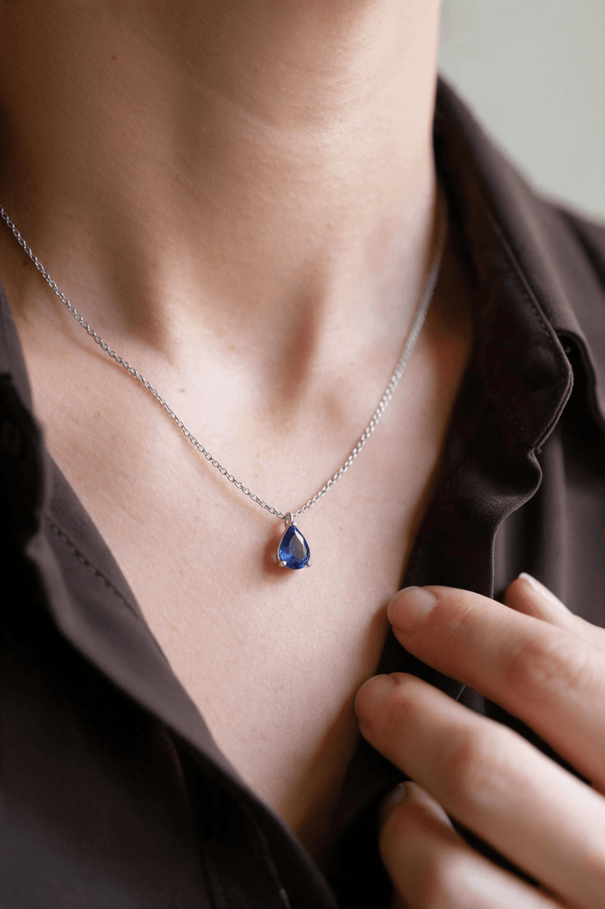 Collier Moderne Saphir Poire - photo 2