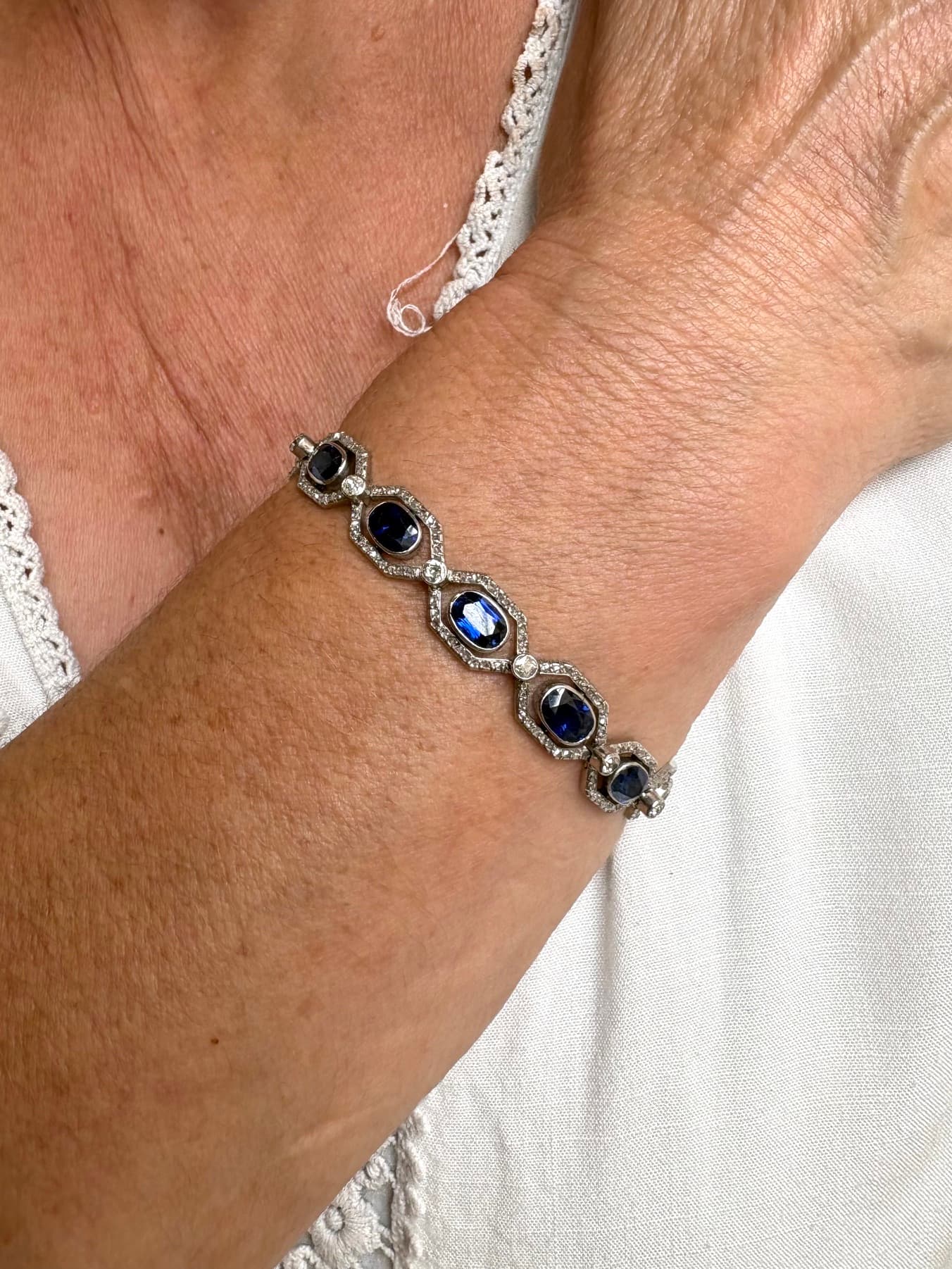 Bracelet Art-Déco Saphirs et Diamants - photo 2