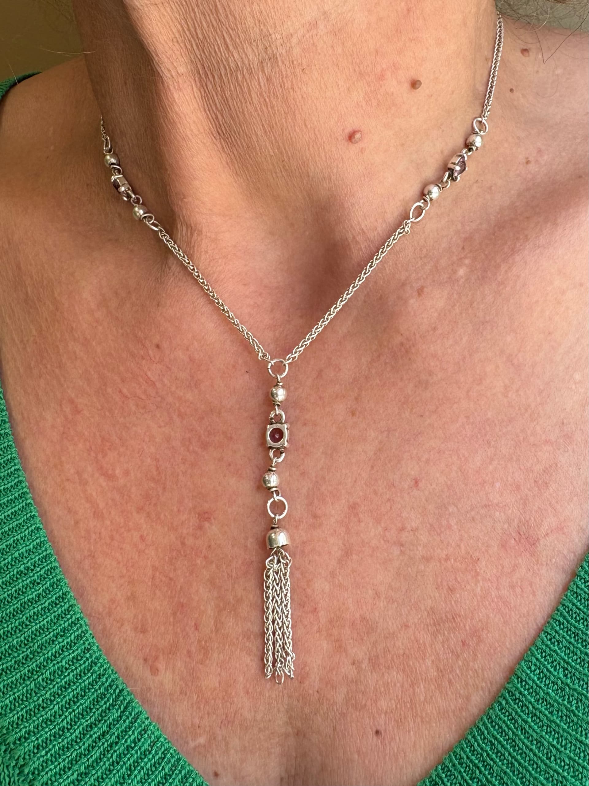 Collier Centre Pompon en Argent - photo 2