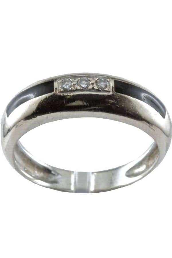 BAGUE ONYX ET DIAMANTS, photo 2 sur 3