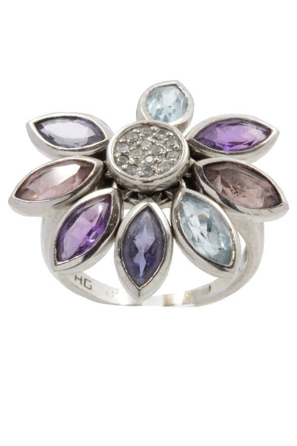 BAGUE FLEUR MODERNE, photo 2 sur 3
