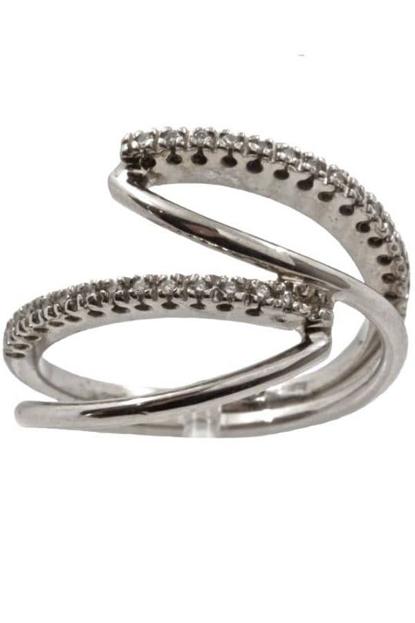BAGUE MODERNE DIAMANTS, photo 2 sur 3