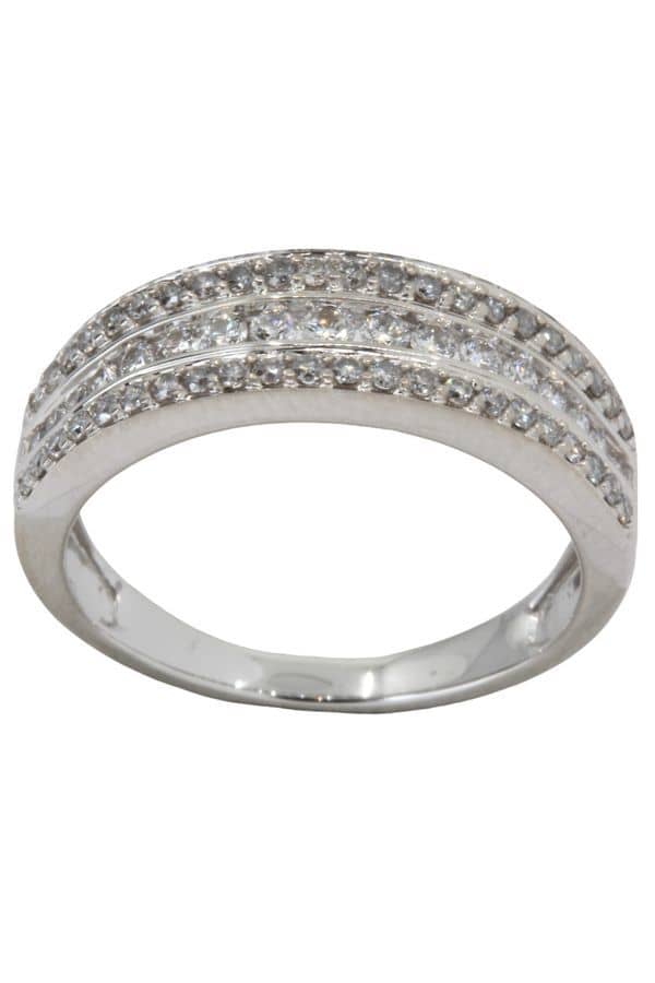 BAGUE MODERNE PAVAGE DIAMANTS, photo 2 sur 3