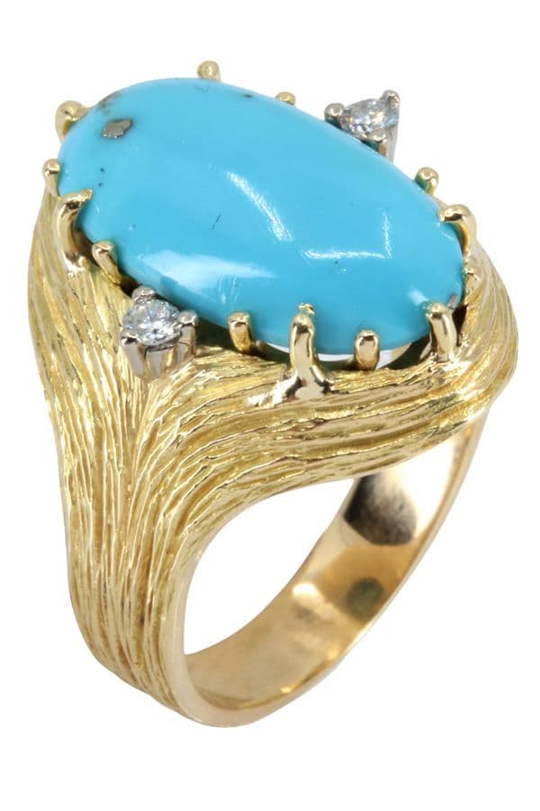 Bague Moderne Turquoise et Diamants - photo 4