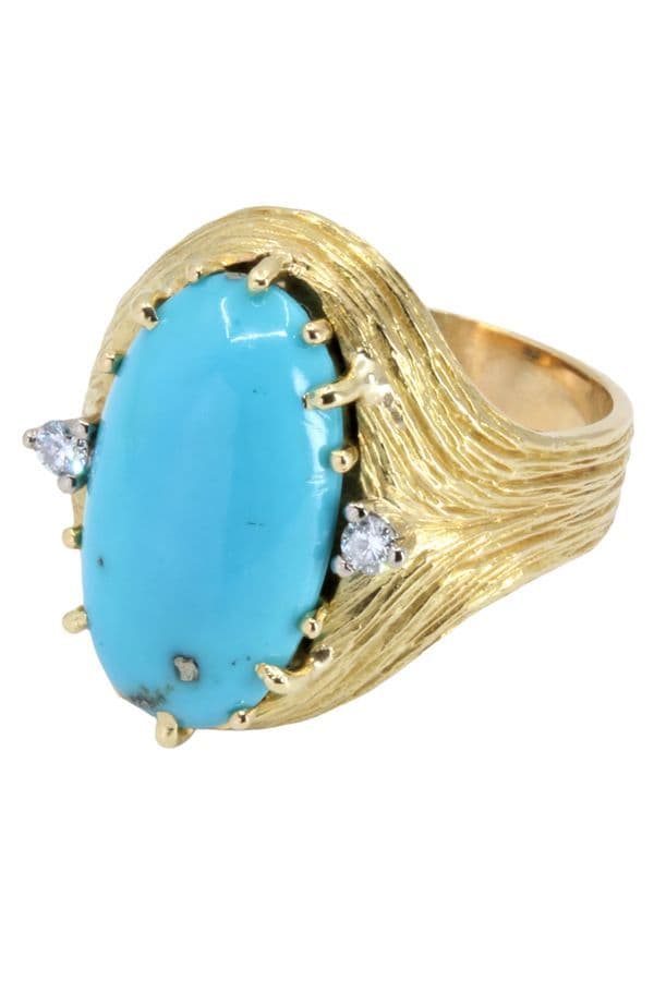 Bague Moderne Turquoise et Diamants - photo 3