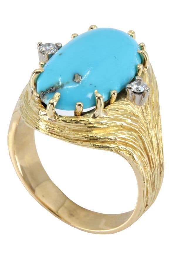 Bague Moderne Turquoise et Diamants - photo 5