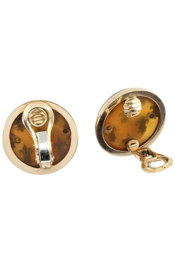 Boucles d'Oreilles Clips Ambre et Fleur de Lys - photo 3