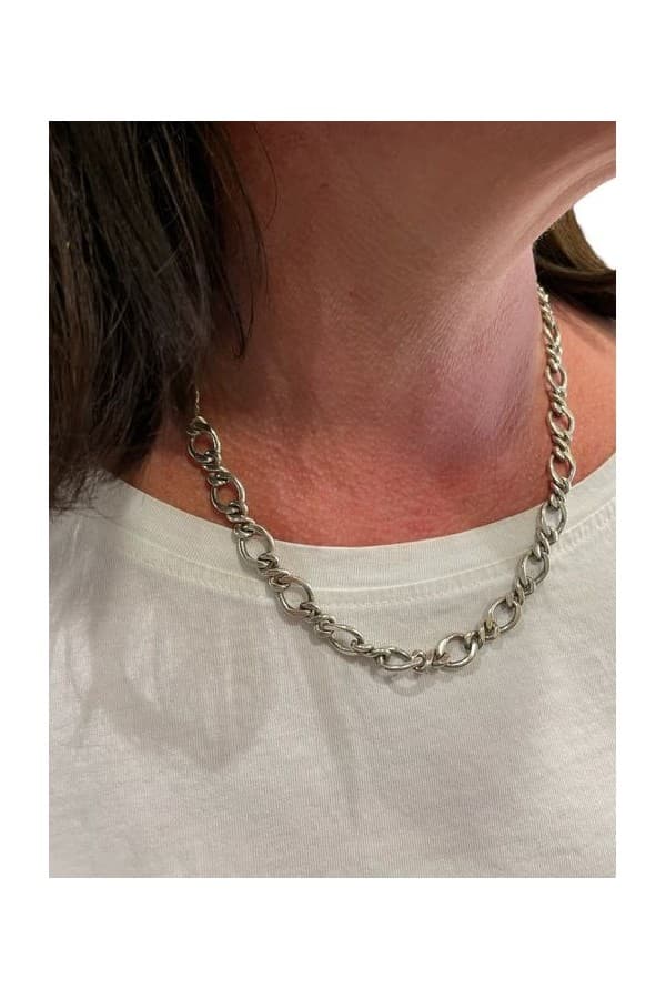 Collier Argent Maille Alternée - photo 2