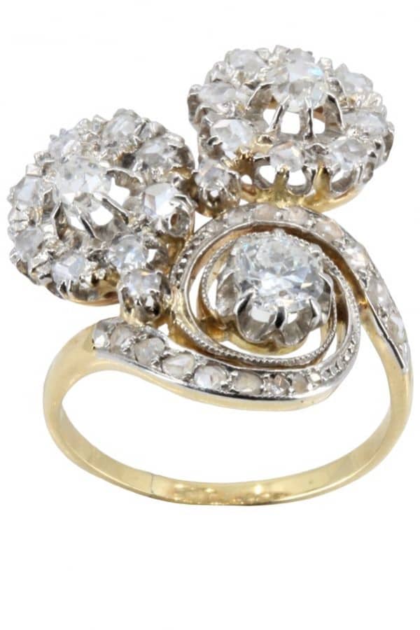 BAGUE TOURBILLON DIAMANTS ART-NOUVEAU, photo 2 sur 3