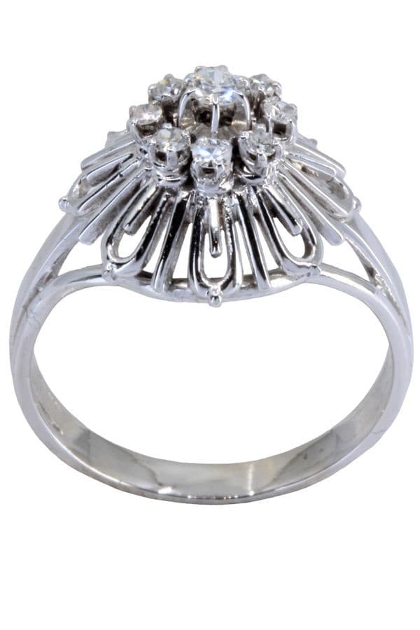 Bague Fleur Diamants Années 50' - photo 2