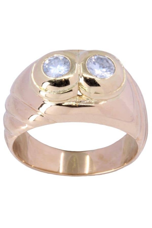 BAGUE JONC MODERNE DIAMANTS, photo 2 sur 3
