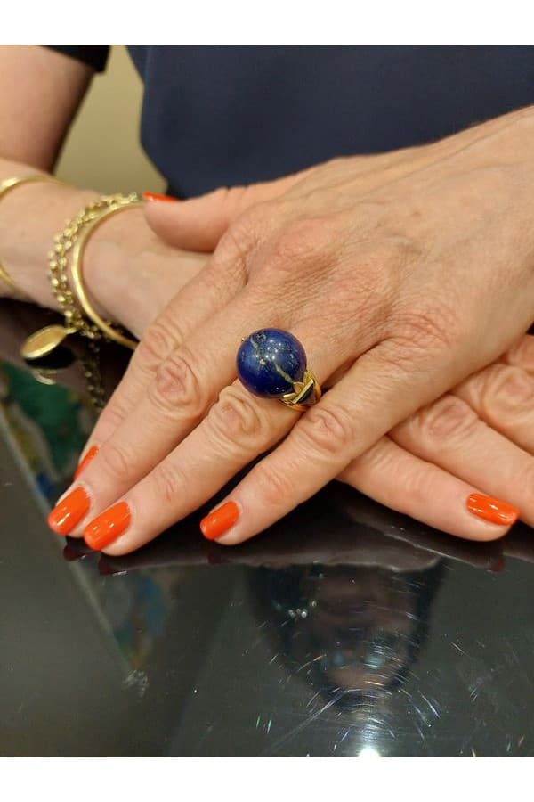 Bague Boule Lapis Lazuli - photo 2