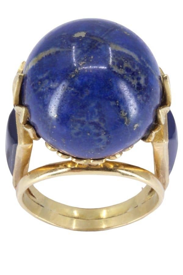 BAGUE BOULE LAPIS LAZULI, photo 2 sur 3