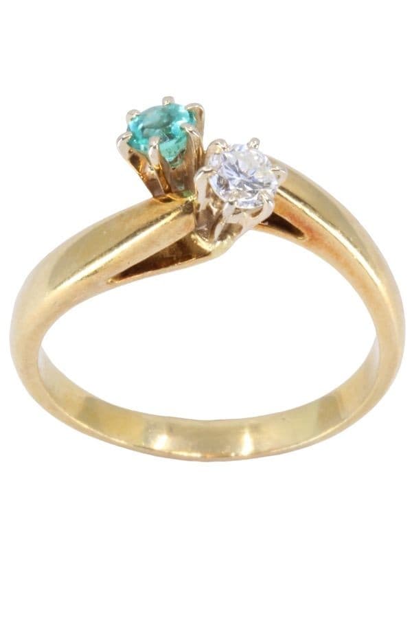 Toi et Moi Émeraude et Diamant