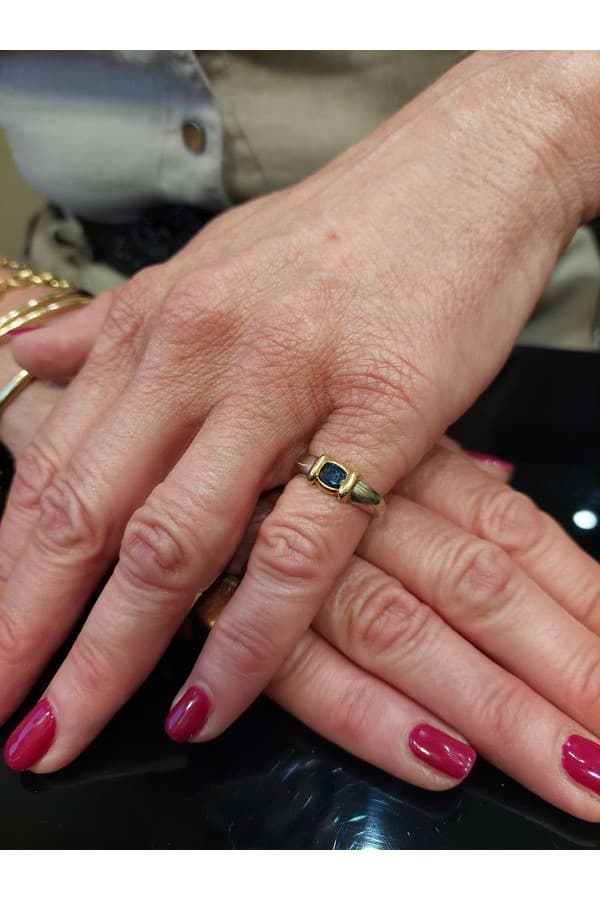Bague Moderne 2 Ors Saphir - photo 2