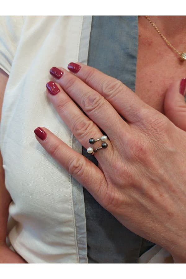 Bague Perles Style Toi et Moi - photo 2