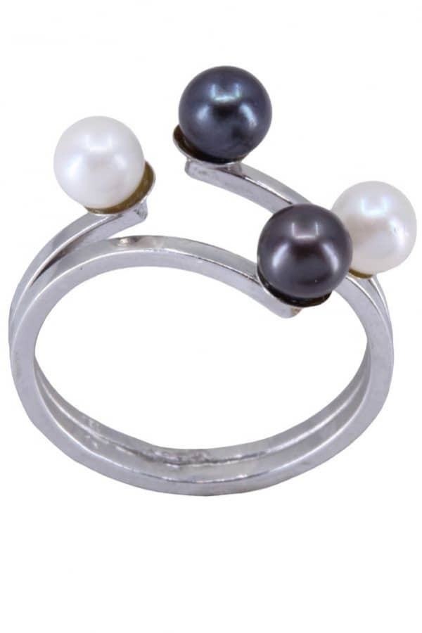 BAGUE PERLES STYLE TOI ET MOI, photo 2 sur 3